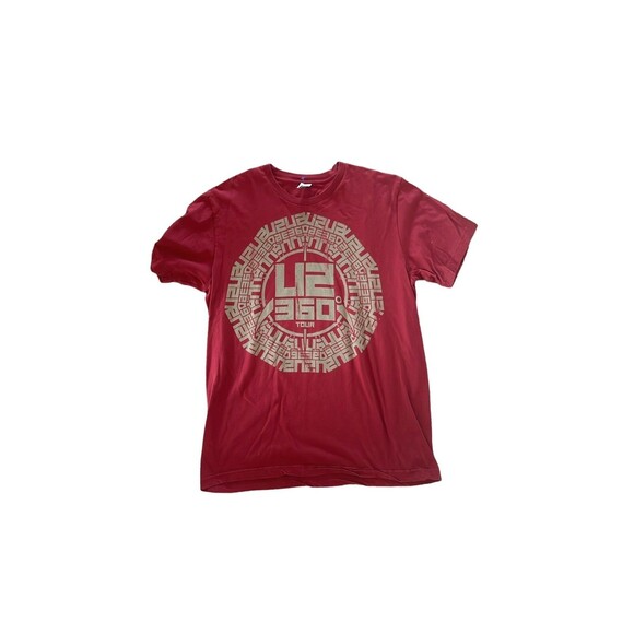 U2 360 Large tour t shirt red gold EUC - Picture 1 of 5